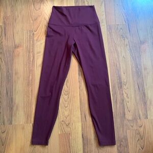 Yogalicious Lux High Rise Ankle Crop Maroon Leggings